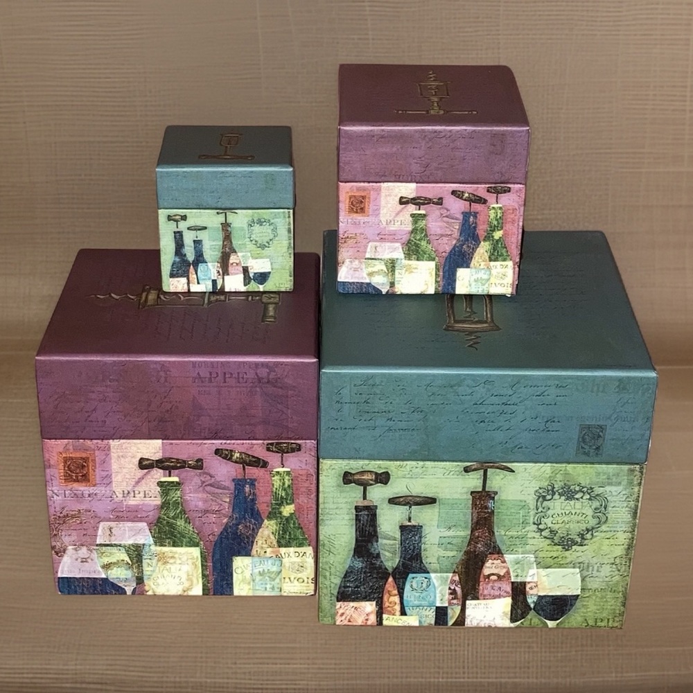 Bob’s Boxes Decorative Storage Nesting Box Set Wine Craft